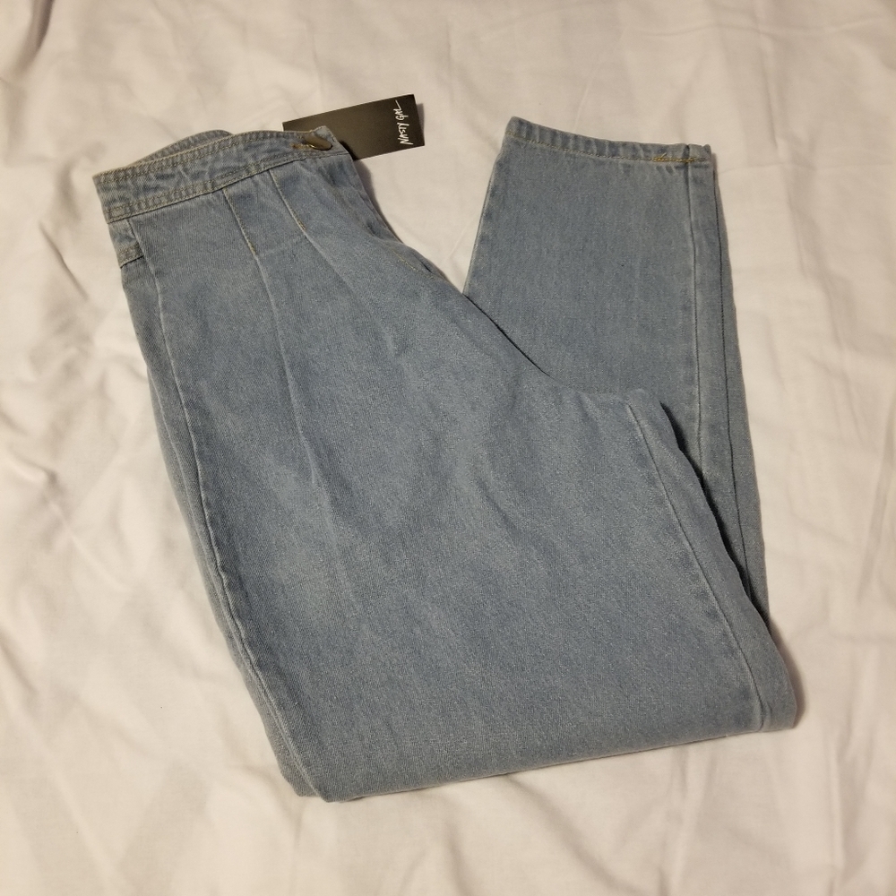 NWT Nasty Gal Collection Mom Jeans  Light Blue Size 6 - Picture 3 of 12